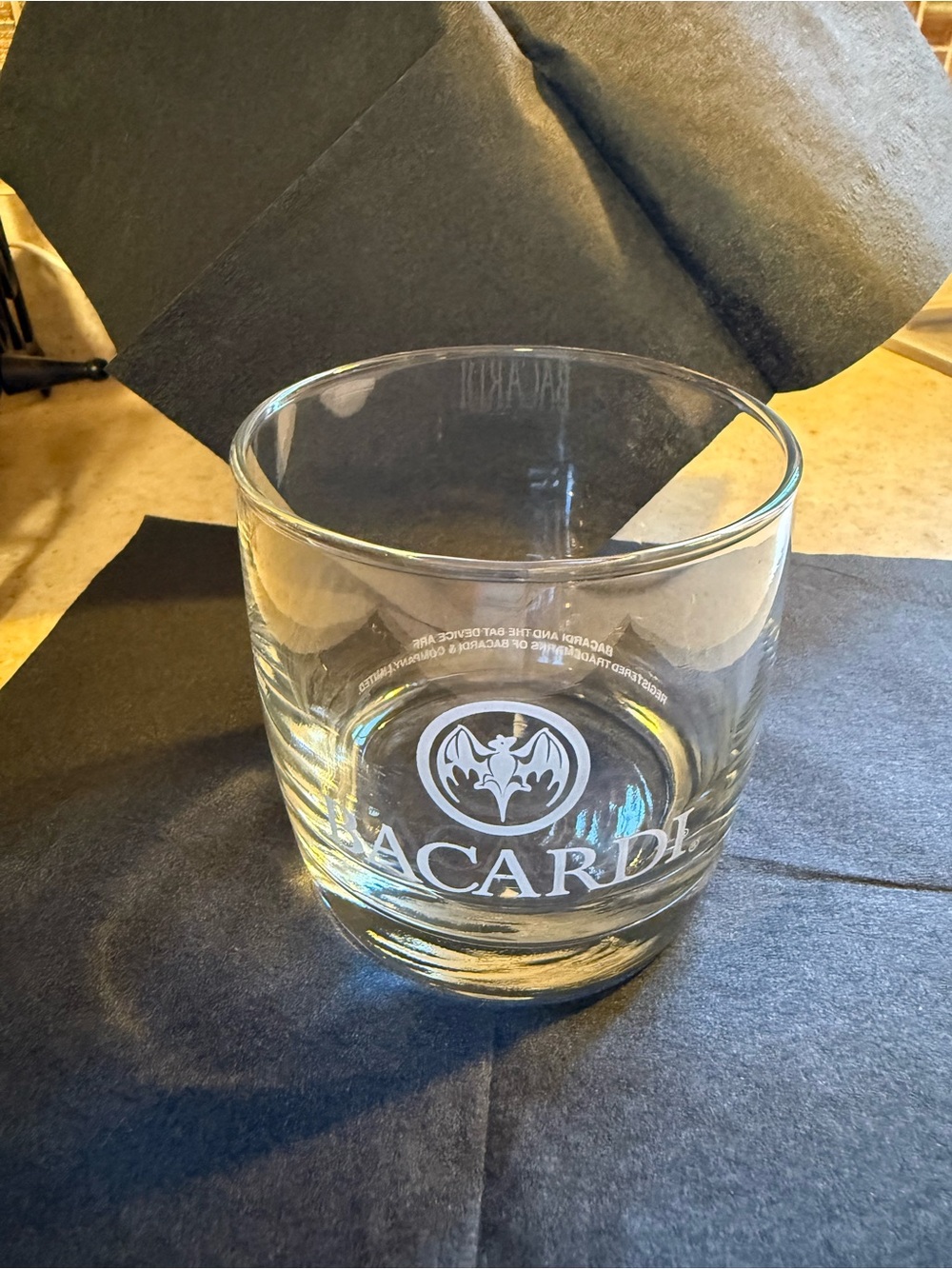 Bacardi Rum Glass Tumbler, unused